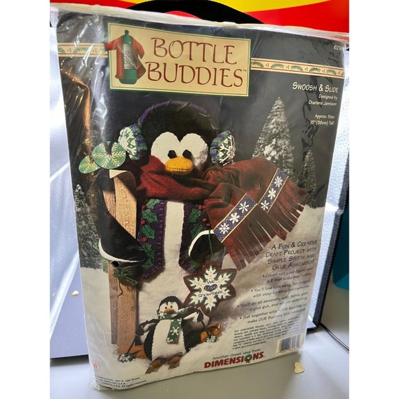 Bottle Buddies Penguin New in Package Dimensions Holiday Craft 15" Tall Gift - Picture 1 of 7